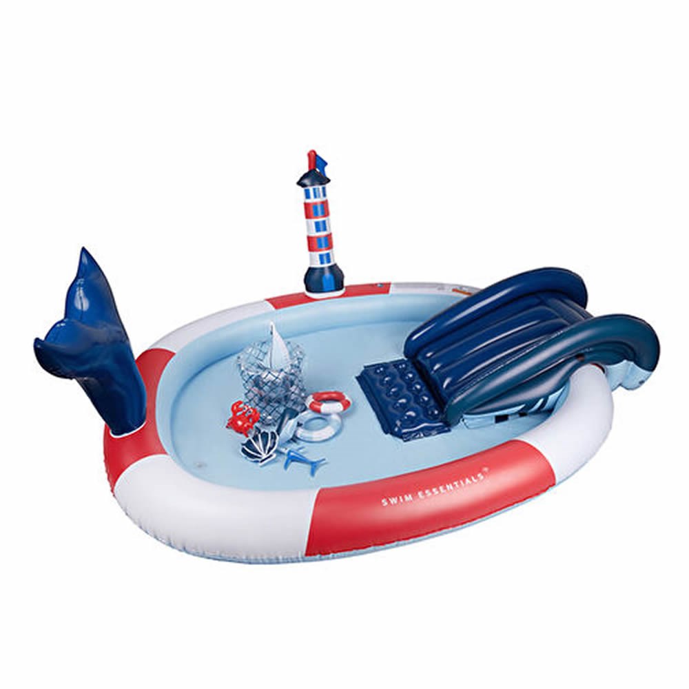 Swim EssentialsSwim Essentials - Whale Fıskiyeli ve Kaydıraklı Şişme Oyun Havuzu 210 cm7432233930947