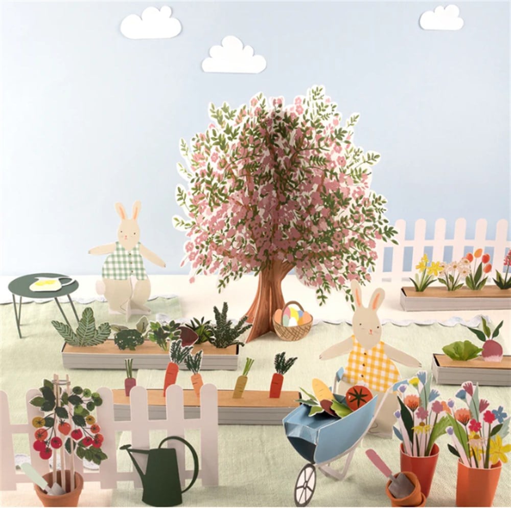 Meri Meri - Bunny Paper Play Garden - Tavşan Oyun Bahçesi Tavşan