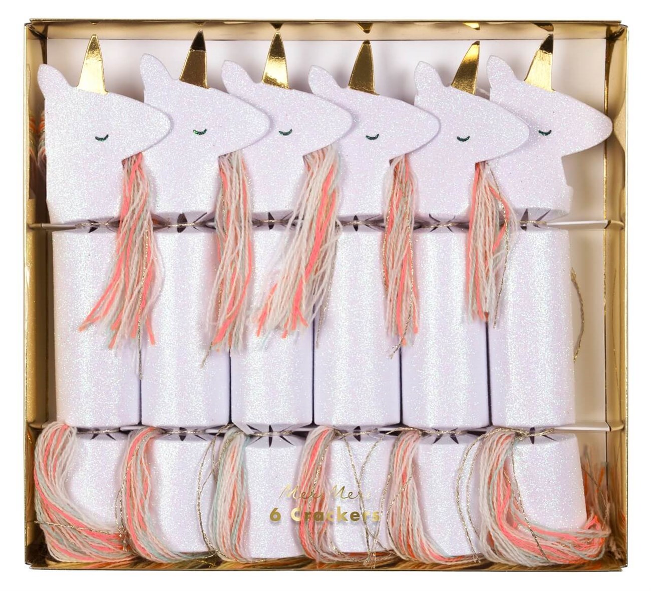 Meri Meri - Unicorn Glitter Crackers - Unicorn Sürpriz Topları - S - 6'lı