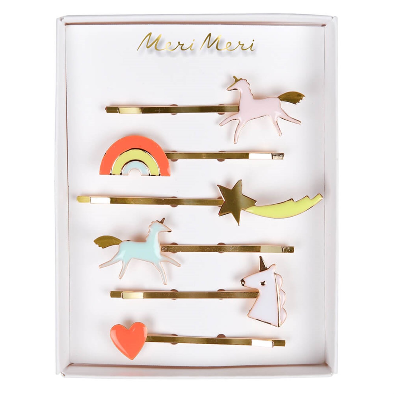 Meri Meri - Unicorn Enamel Hair Slides - Unicorn Toka