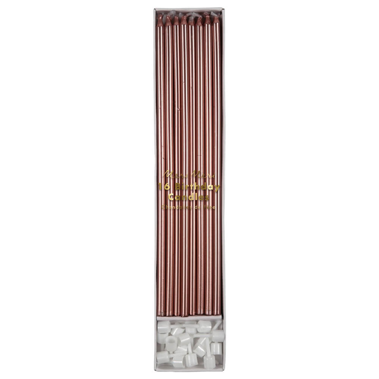 Meri Meri - Rose Gold Long Candles - Uzun Rose Gold Mum