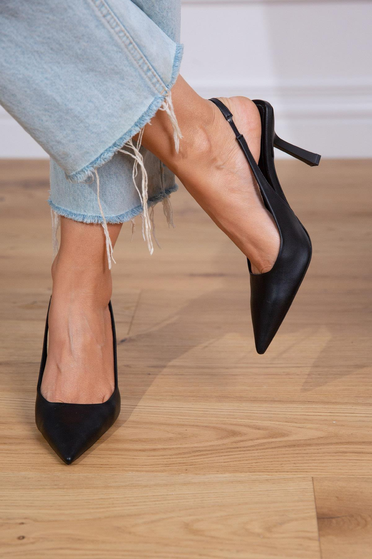 APRİL SİYAH DERİ AYAKKABI SİYAH