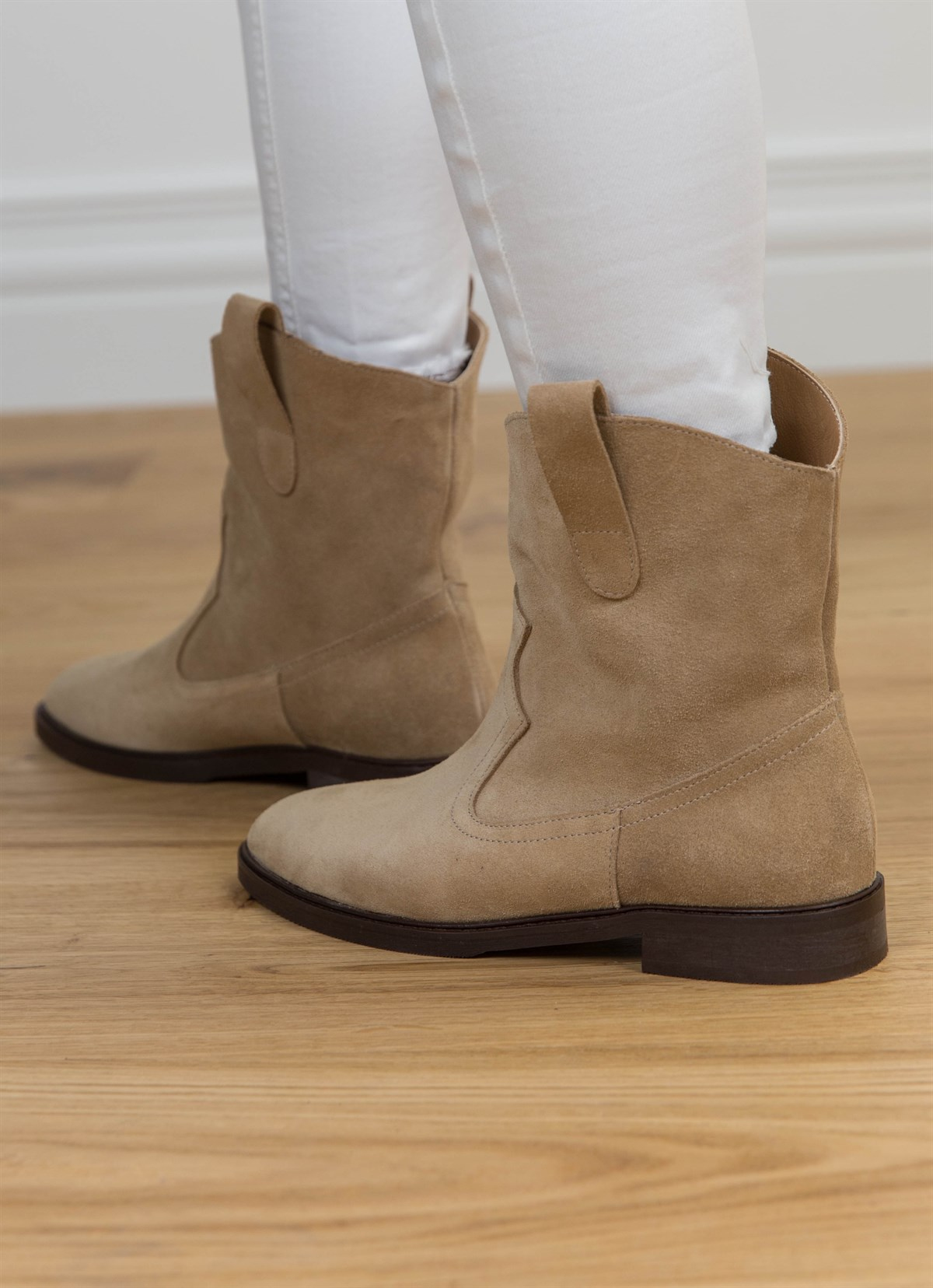 ASH BEJ SÜET BOT BEJ