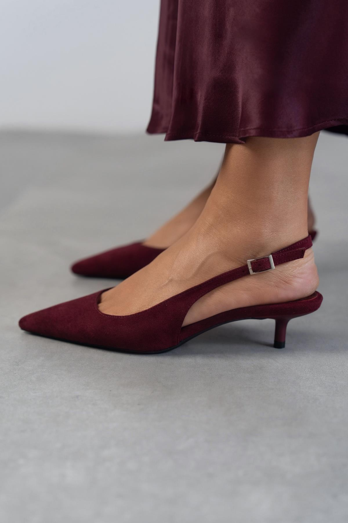 AURA BORDO SÜET AYAKKABI bordo