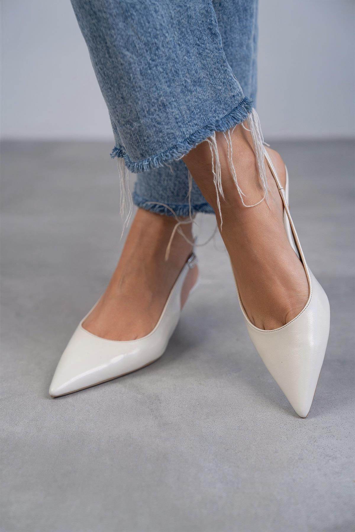 AURA EKRU DERİ AYAKKABI EKRU