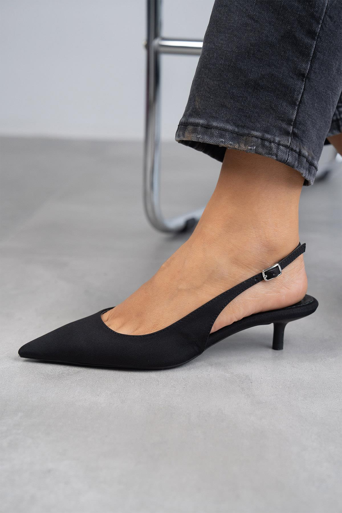 AURA SİYAH MAT SATEN AYAKKABI SİYAH