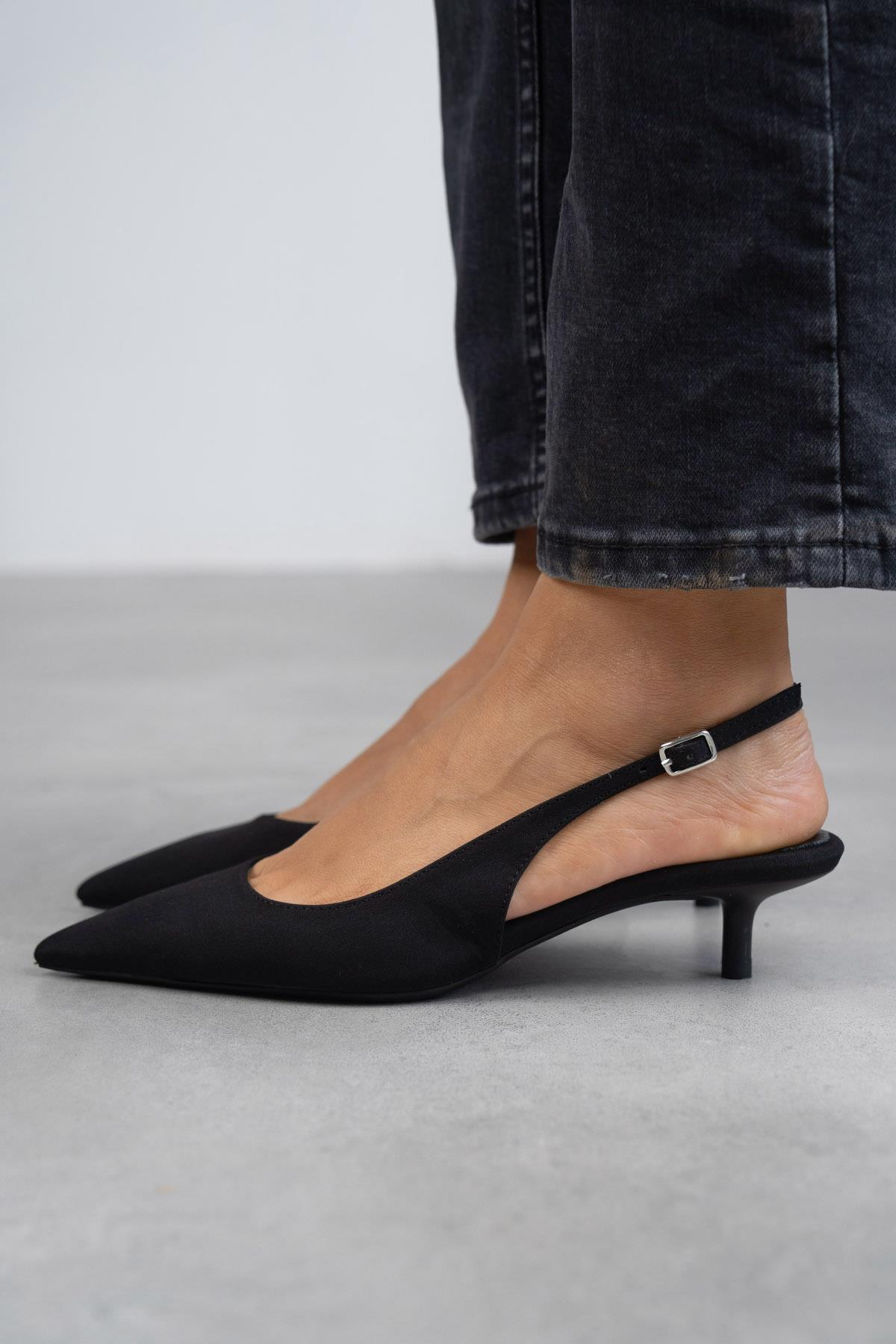 AURA SİYAH MAT SATEN AYAKKABI SİYAH