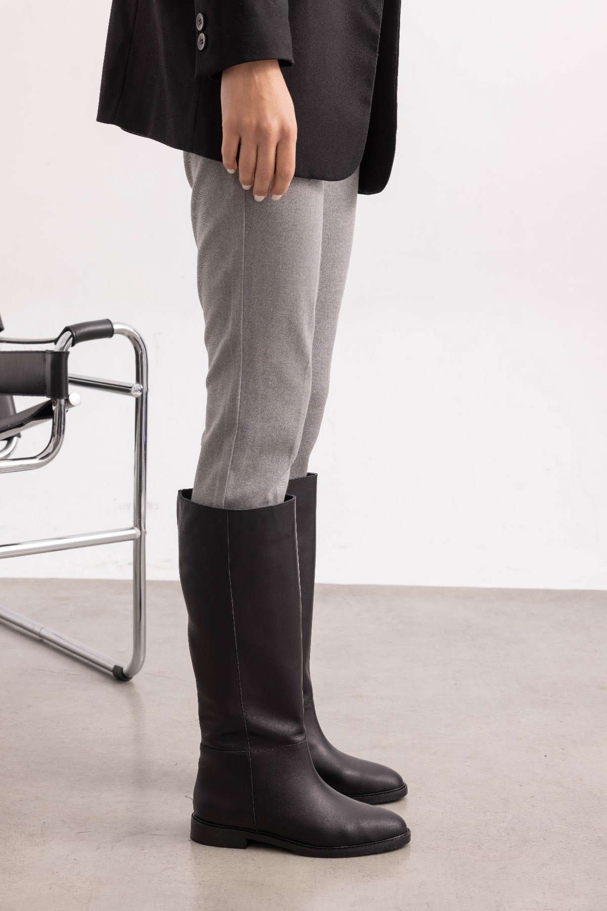 AWAY SİYAH DERİ ÇİZME SİYAH