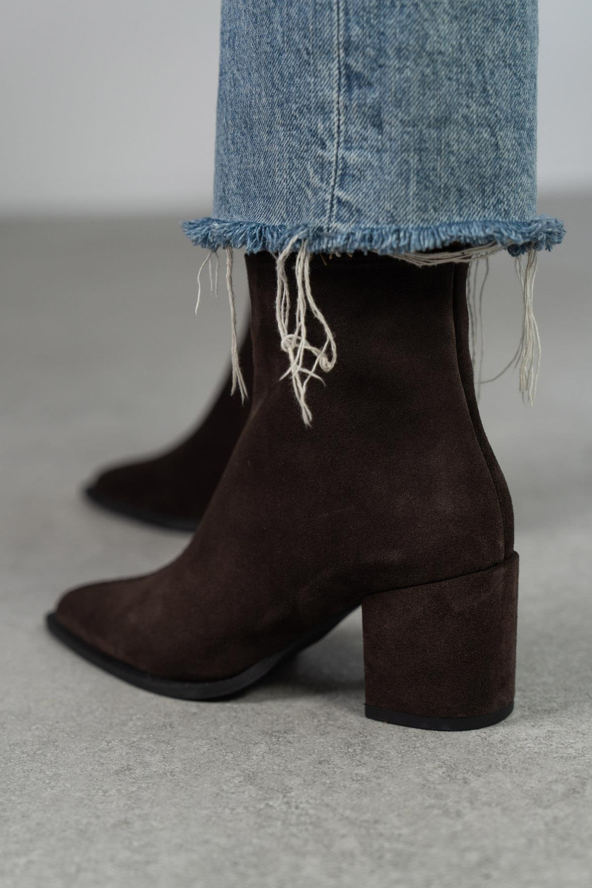 BERLİN KOYU KAHVE SÜET BOT KAHVE