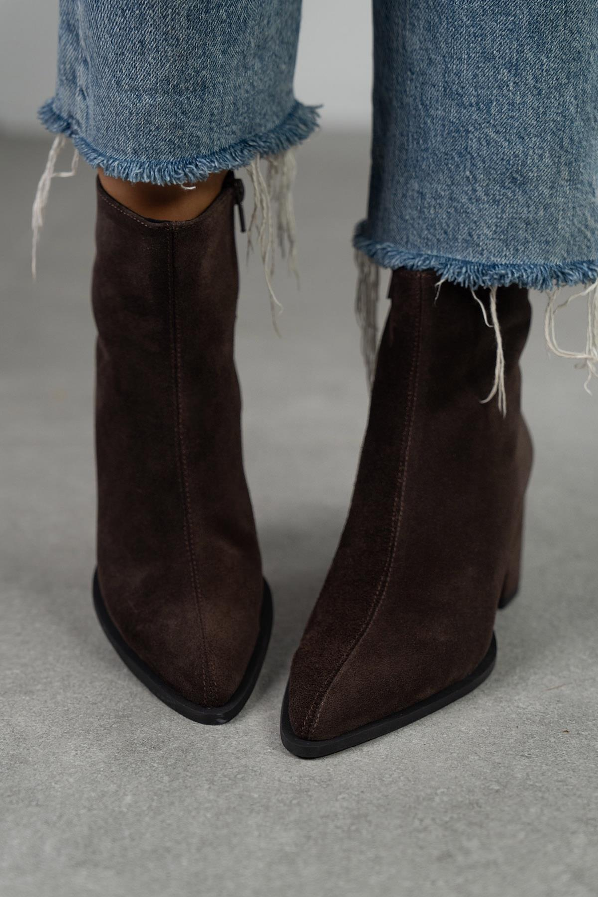 BERLİN KOYU KAHVE SÜET BOT KAHVE