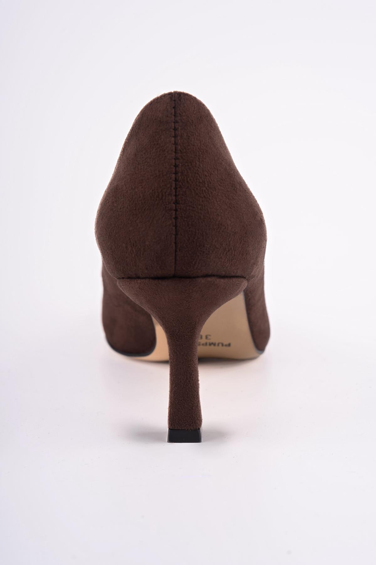 BLUSH KOYU KAHVE SÜET STİLETTO KAHVE