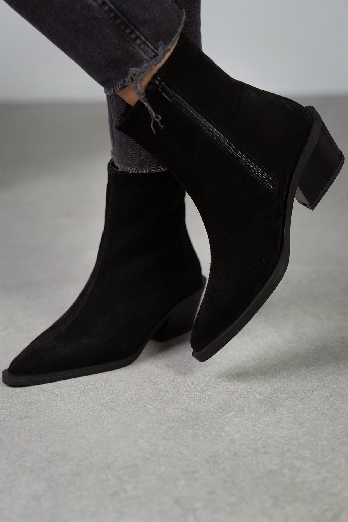 BONNY SİYAH SÜET BOT SİYAH SÜET