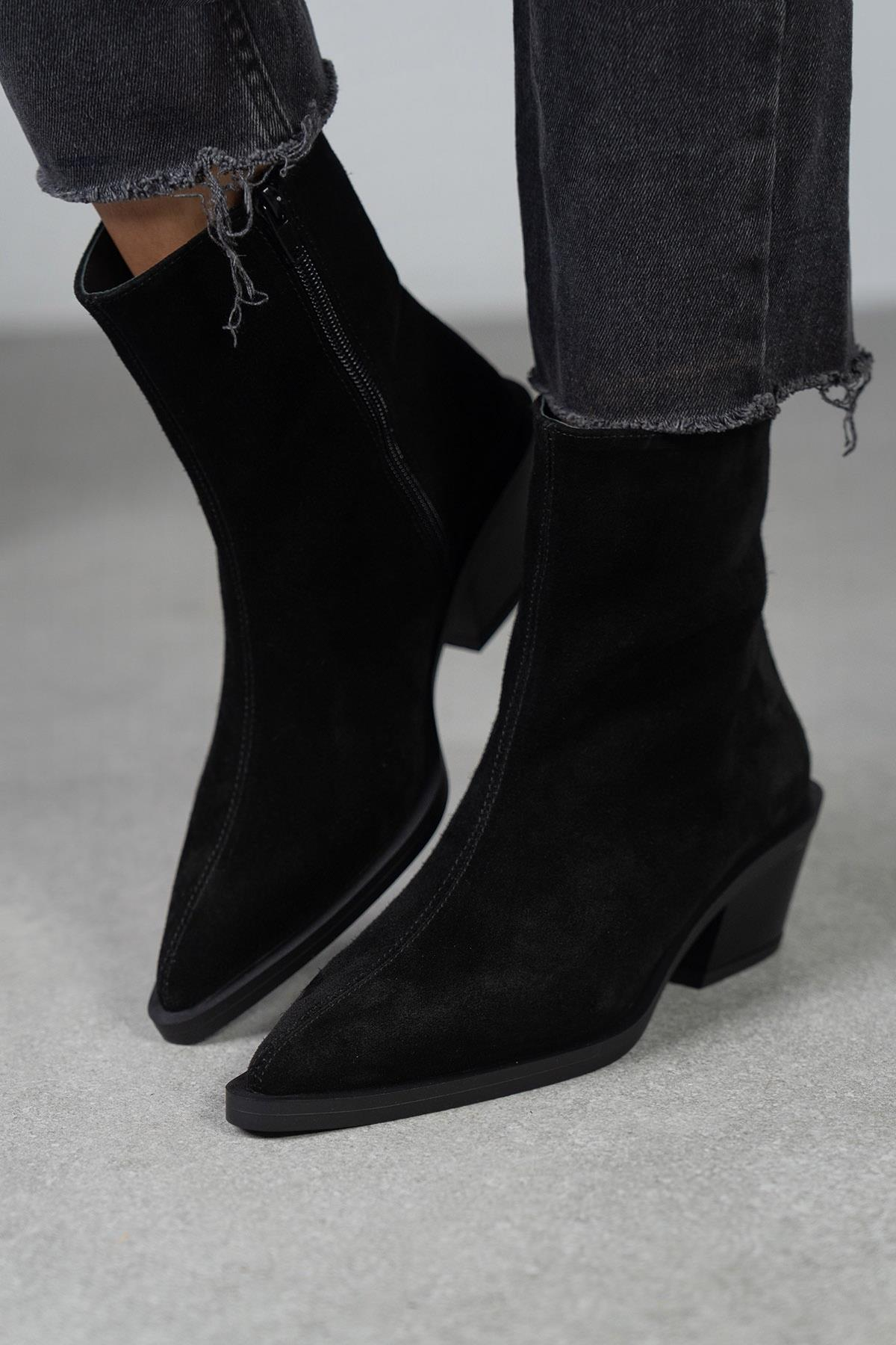 BONNY SİYAH SÜET BOT SİYAH SÜET