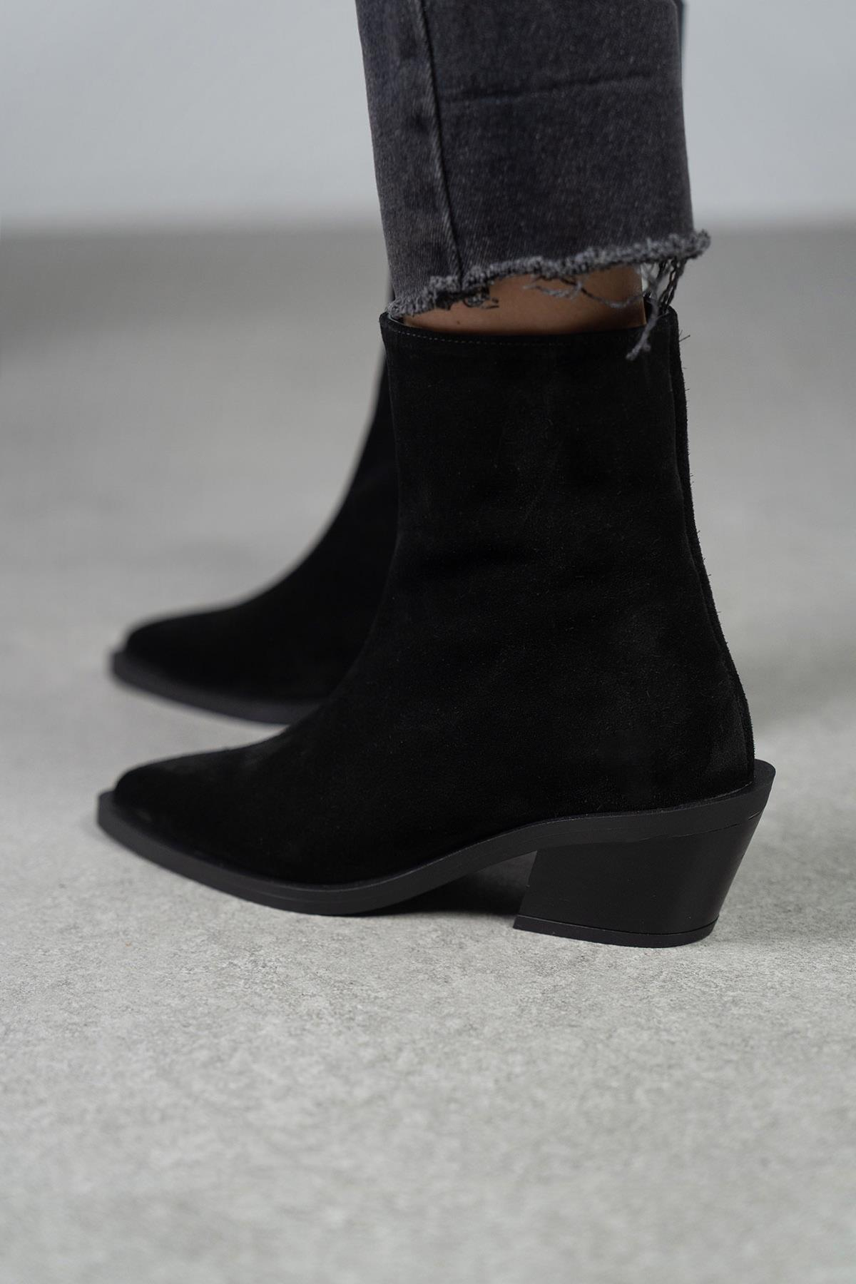 BONNY SİYAH SÜET BOT SİYAH SÜET