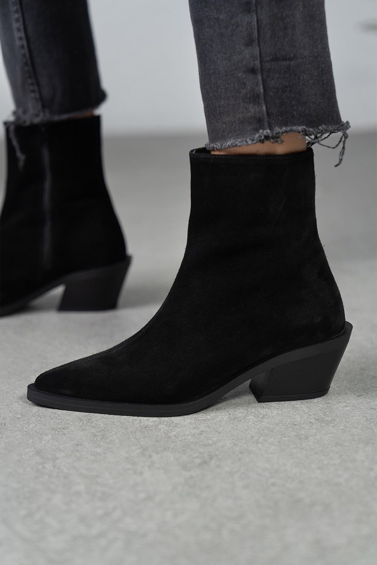 BONNY SİYAH SÜET BOT SİYAH SÜET