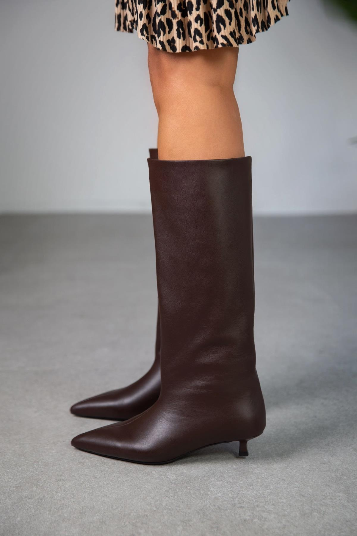 CİTY KAHVE DERİ ÇİZME KAHVE