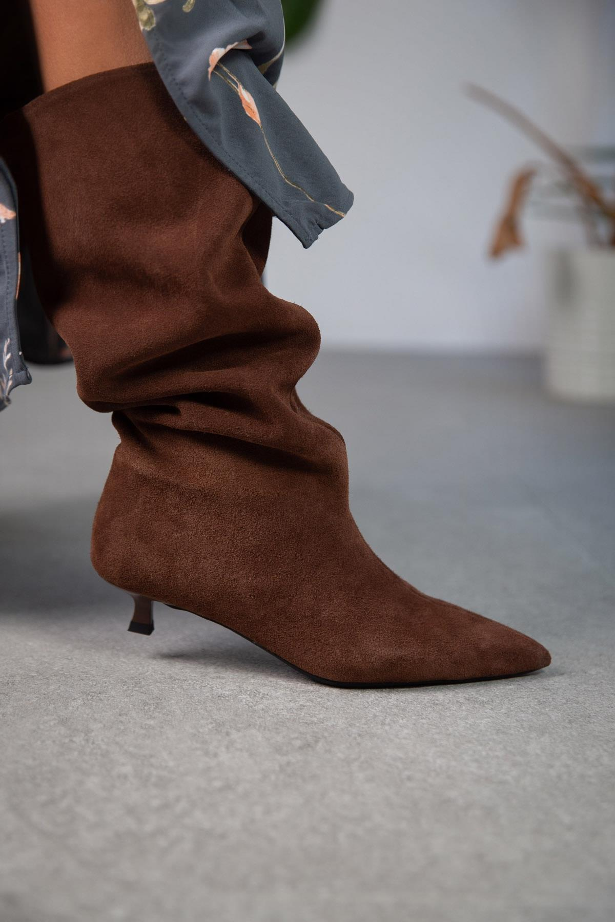 CİTY KAHVE SÜET ÇİZME KAHVE