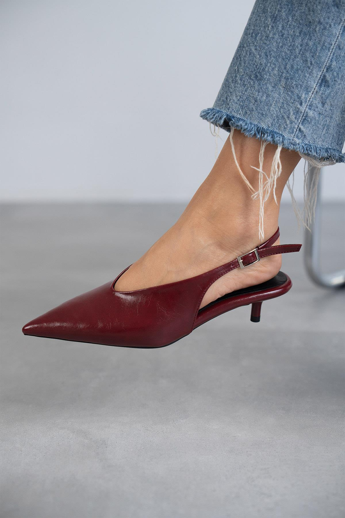 DALİA BORDO DERİ AYAKKABI bordo