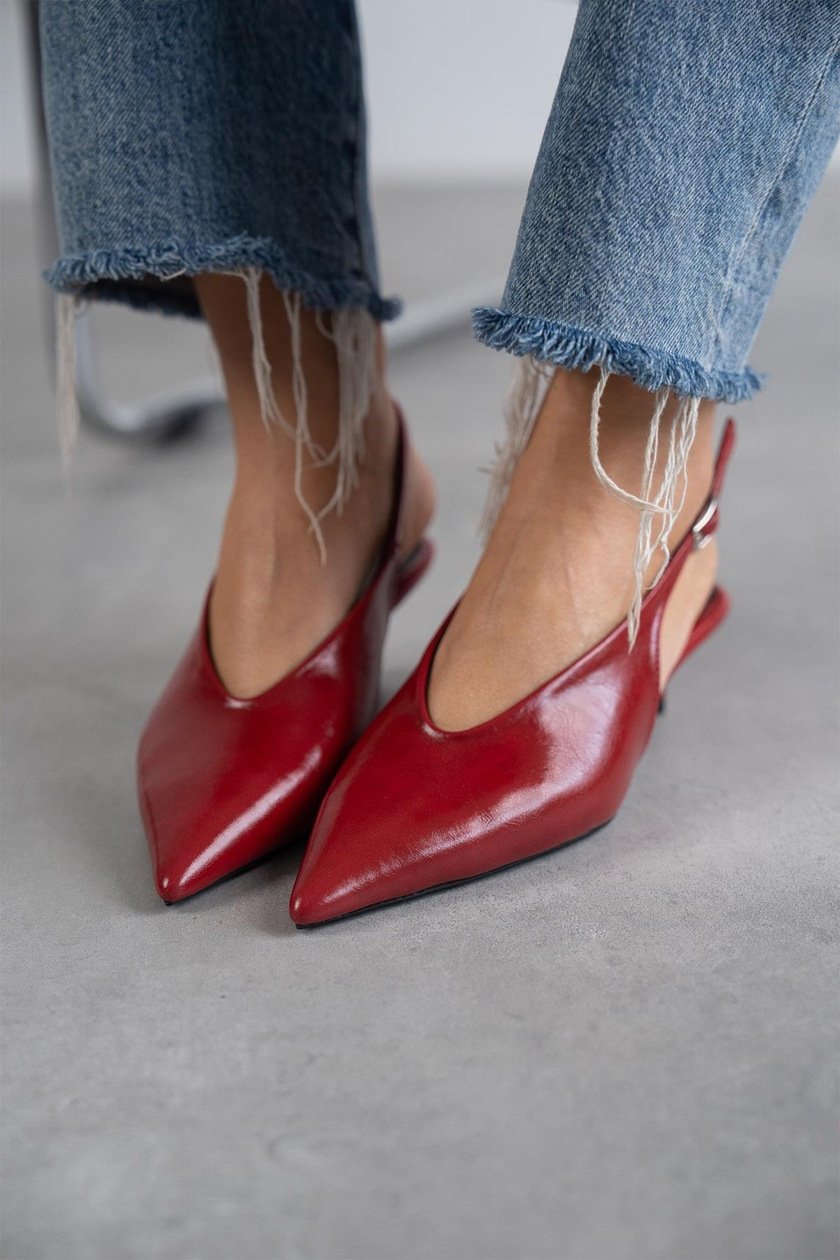 DALİA KIRMIZI DERİ AYAKKABI KIRMIZI