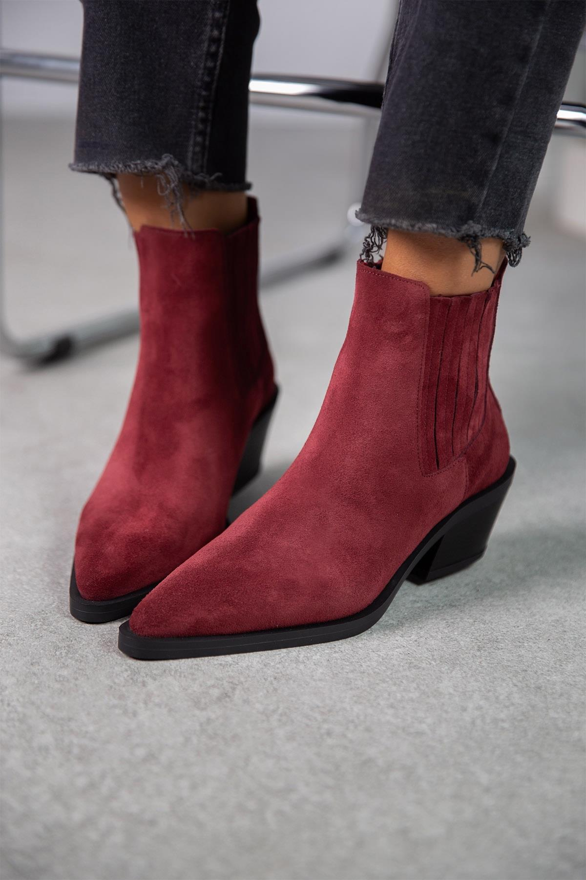 DEEP BORDO SÜET KOVBOY bordo