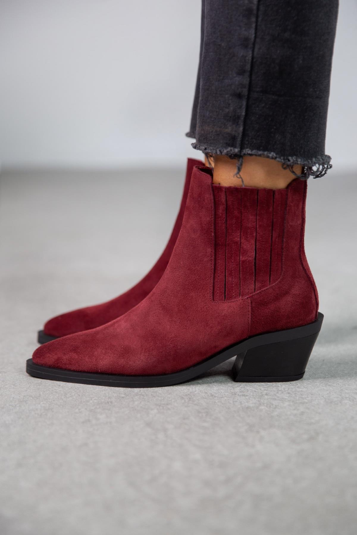 DEEP BORDO SÜET KOVBOY bordo