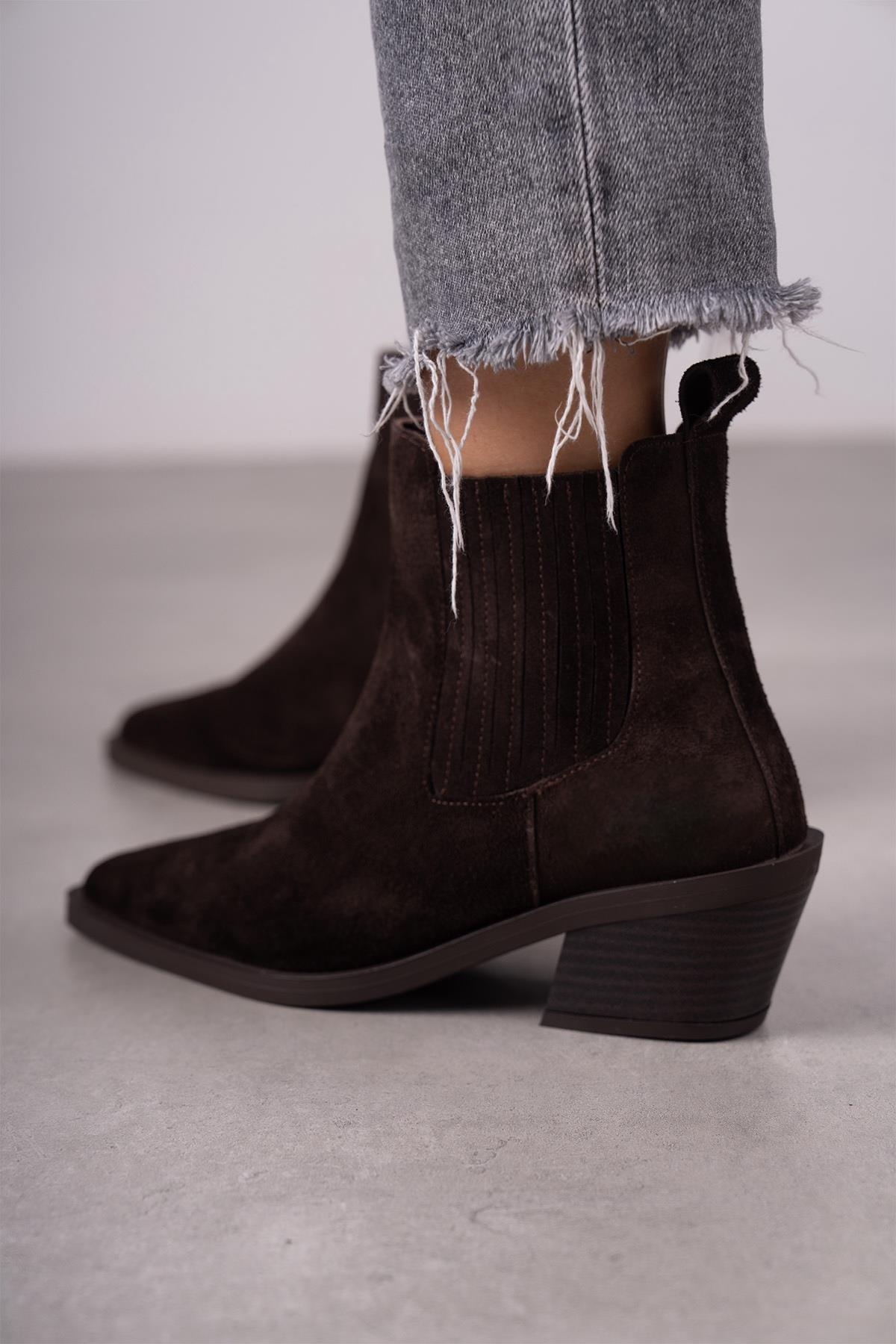 DEEP KOYU KAHVE SÜET KOVBOY KAHVE