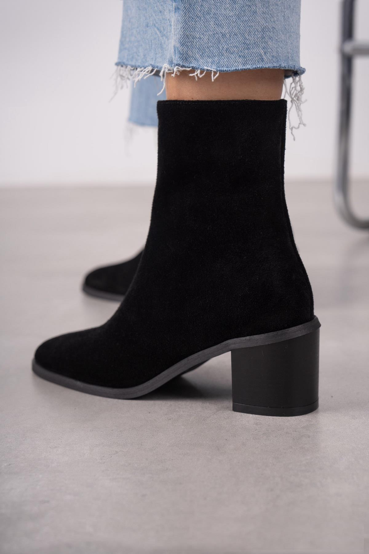 ELENOR SİYAH SÜET BOT SİYAH SÜET