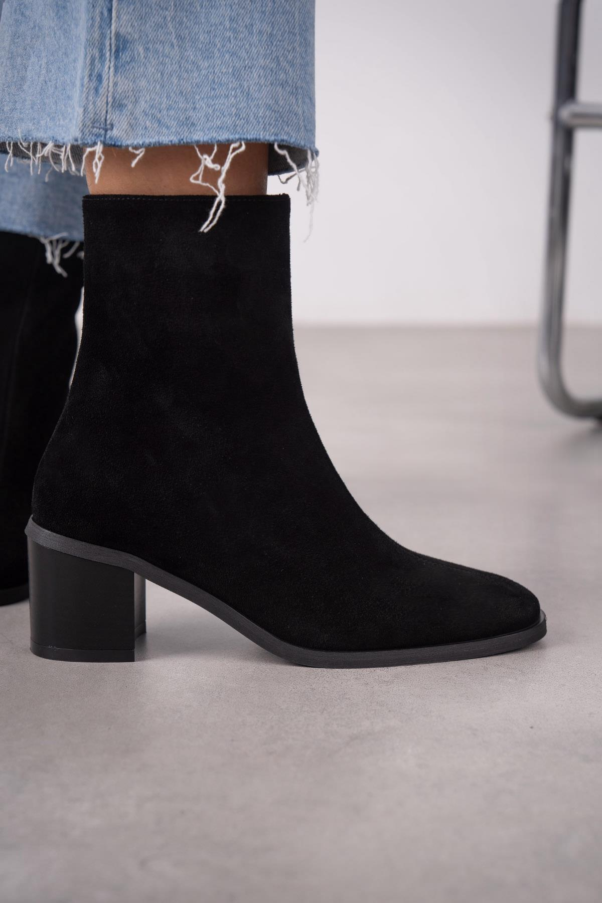 ELENOR SİYAH SÜET BOT SİYAH SÜET