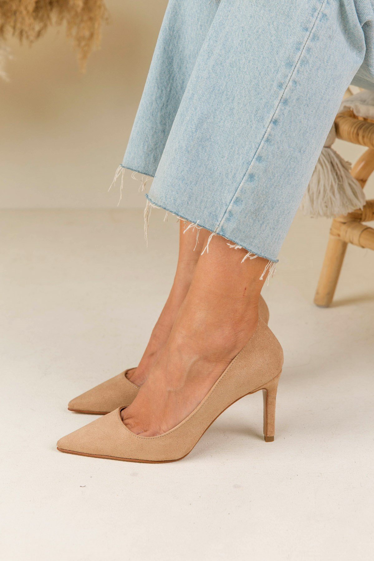 ELY BEJ SÜET STİLETTO BEJ SÜET