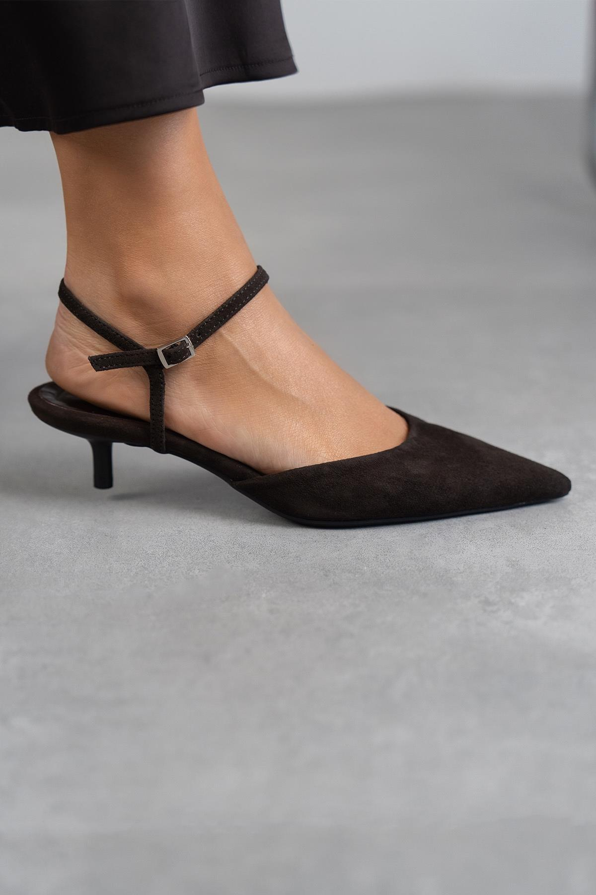 EMİLY KOYU KAHVE SÜET AYAKKABI KAHVE