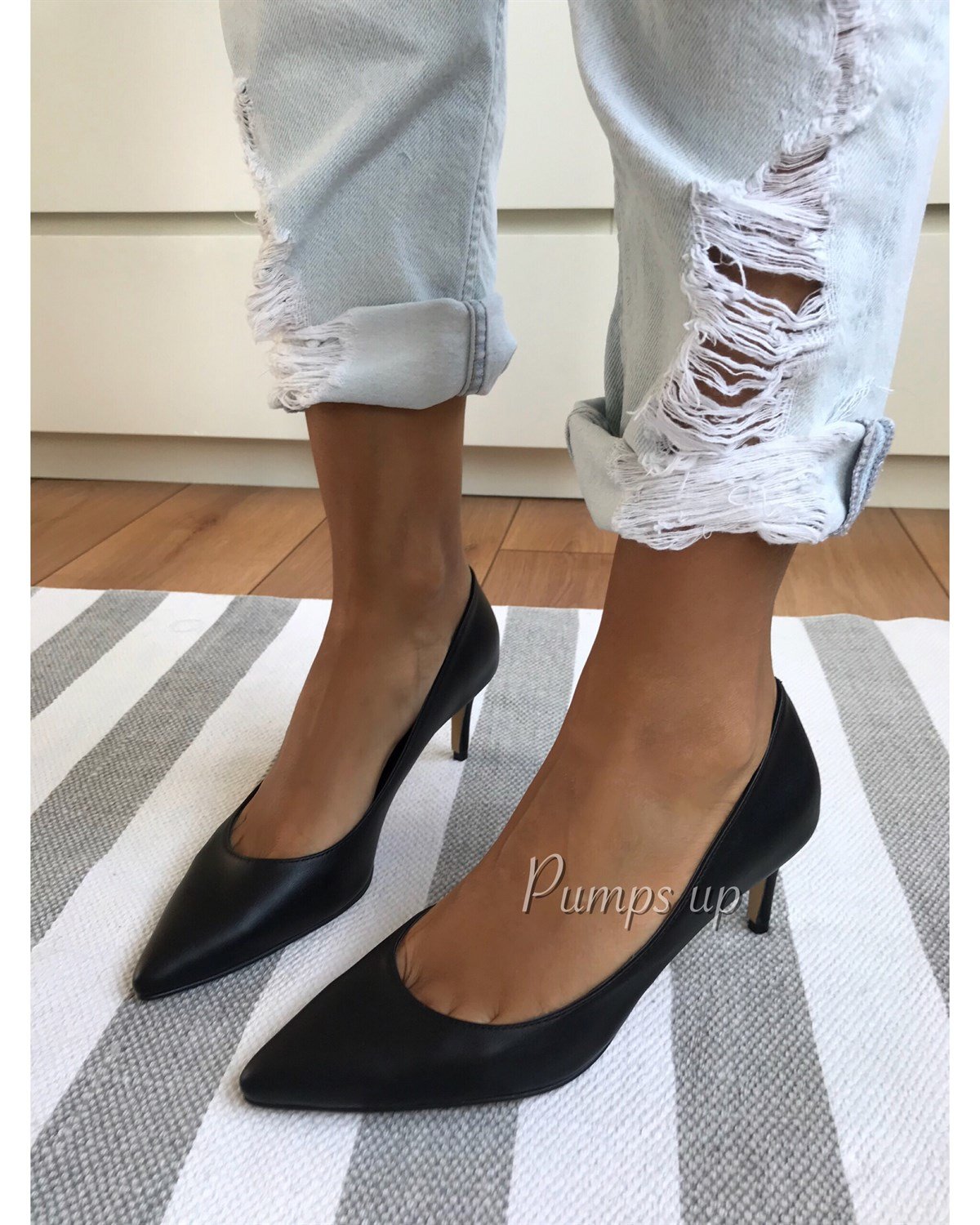 EVA SİYAH MAT DERİ STİLETTO SİYAH DERİ