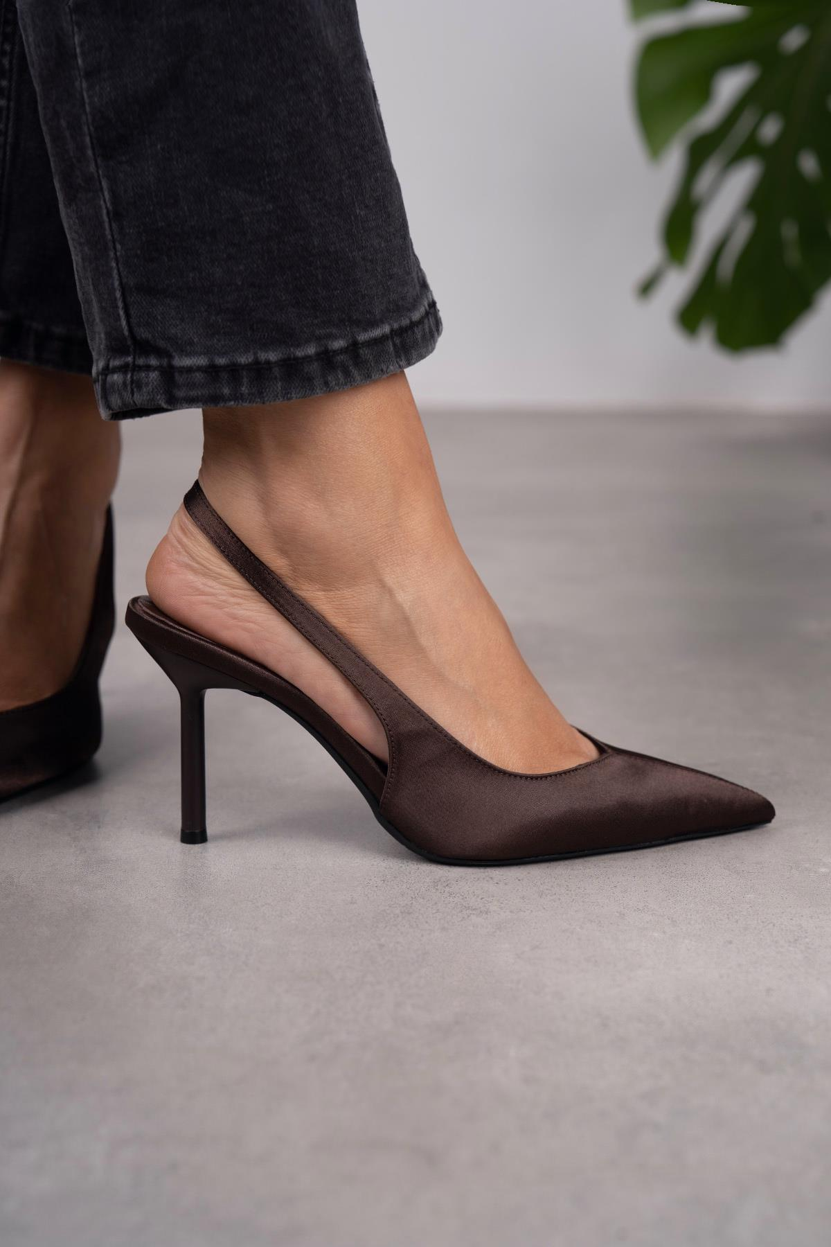 GRACE KAHVE SATEN MAT AYAKKABI KAHVE