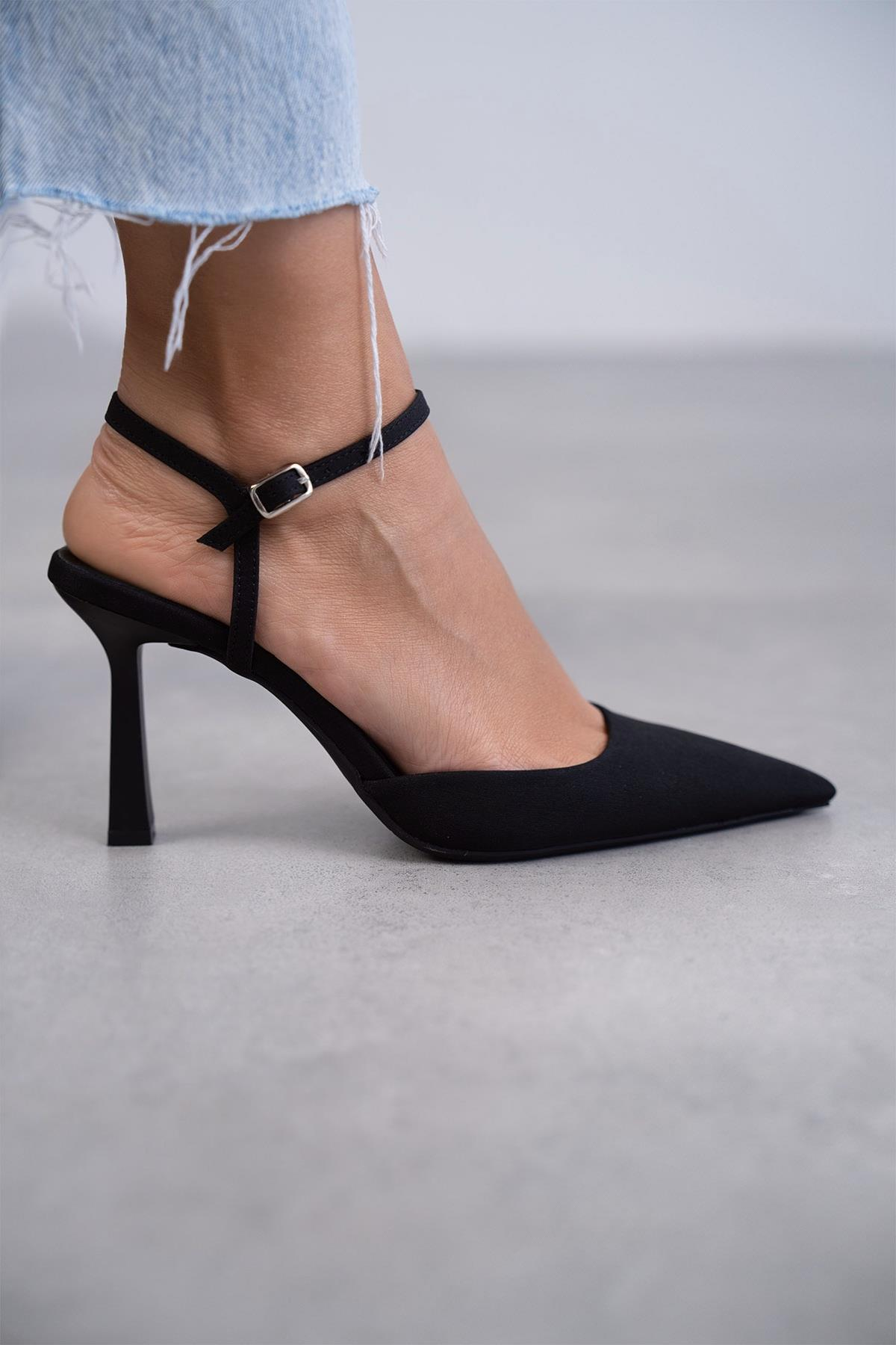 JENNY SİYAH MAT SATEN STİLETTO SİYAH