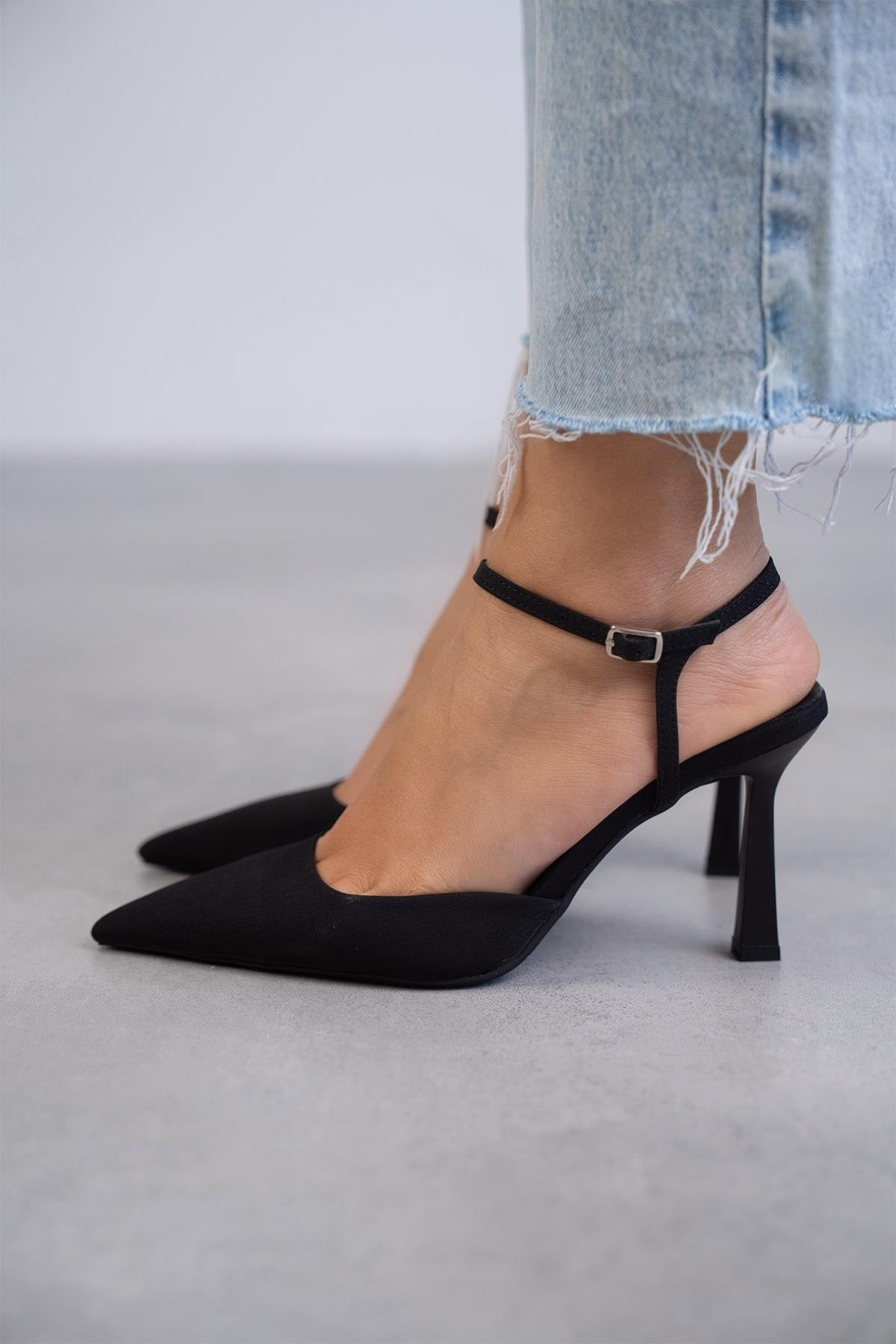 JENNY SİYAH MAT SATEN STİLETTO SİYAH