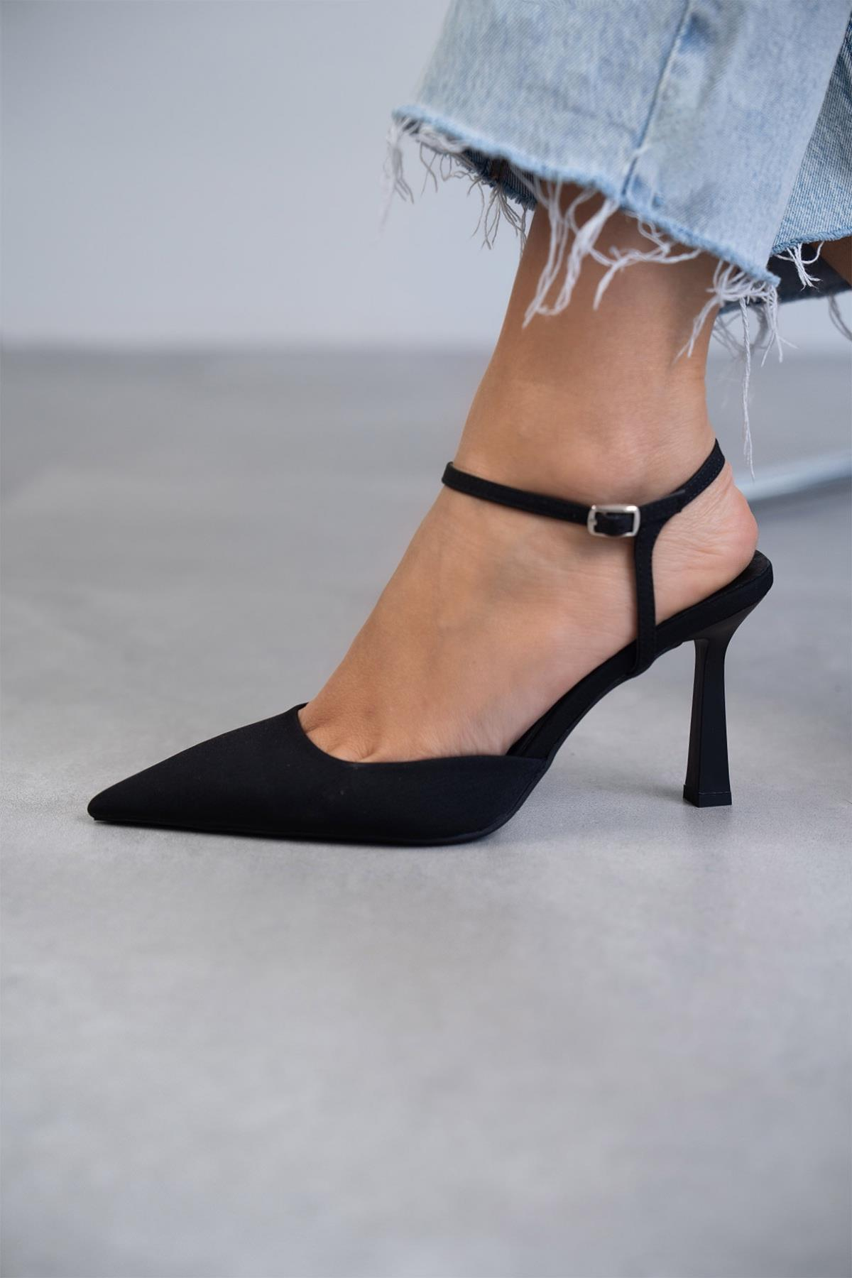JENNY SİYAH MAT SATEN STİLETTO SİYAH