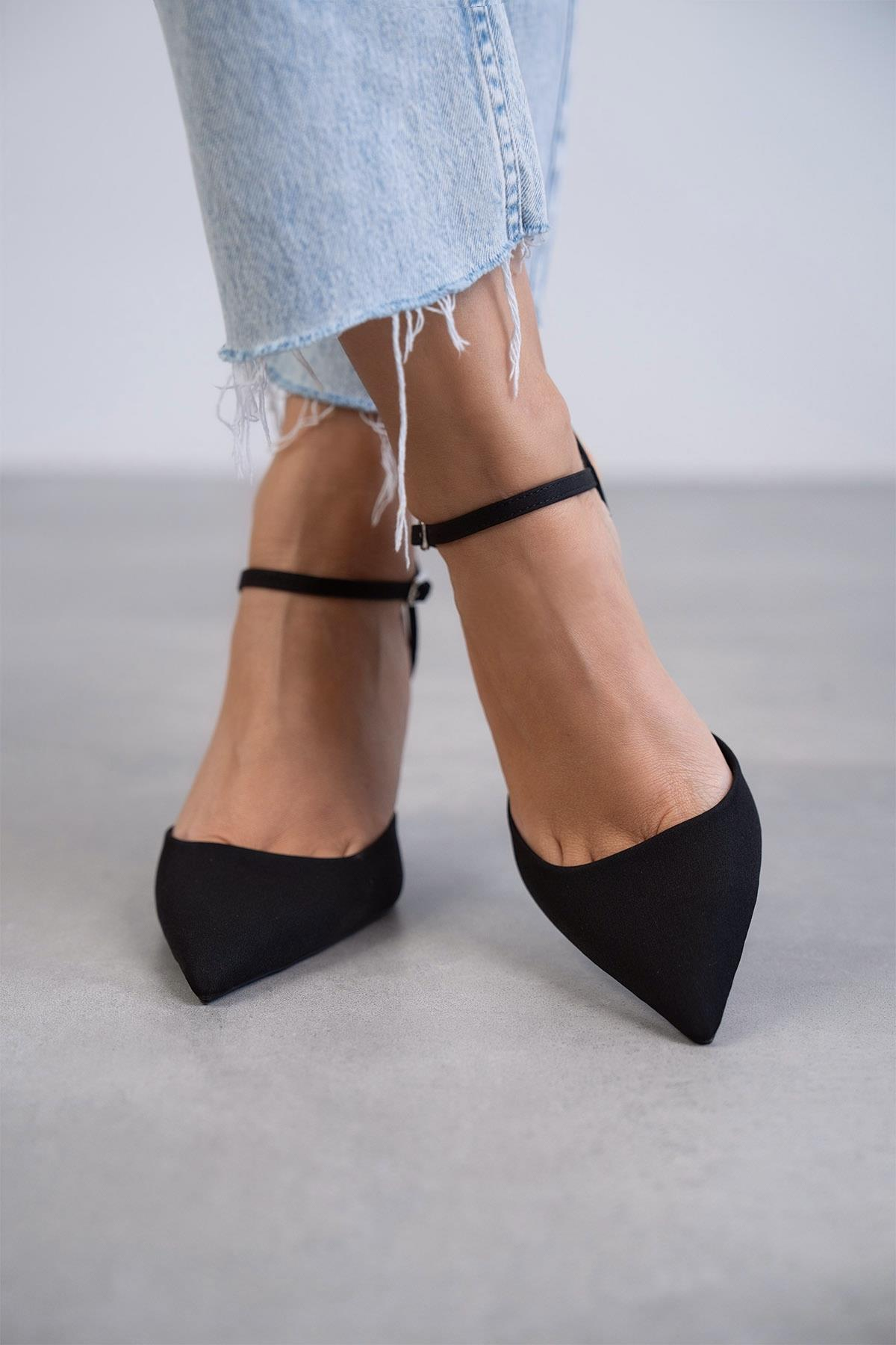 JENNY SİYAH MAT SATEN STİLETTO SİYAH