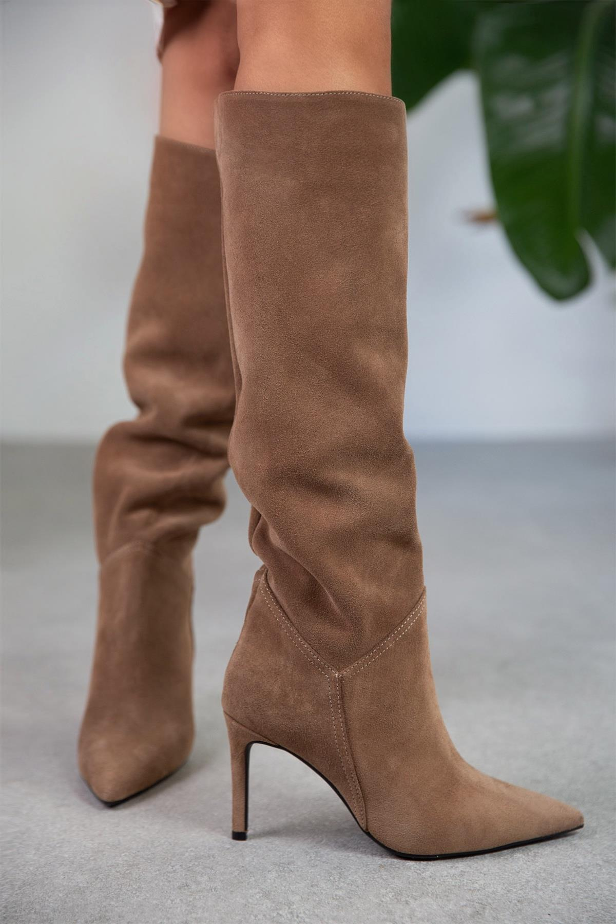 KİSS AÇIK KAHVE SÜET ÇİZME KAHVE