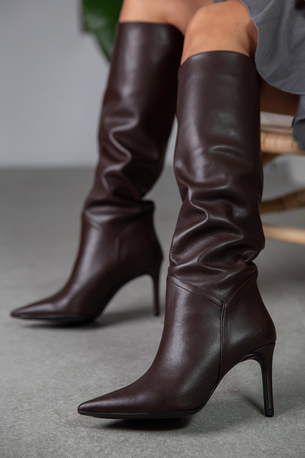 KİSS KAHVE DERİ ÇİZME KAHVE