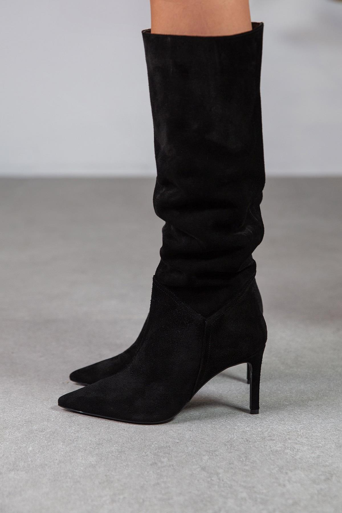 KİSS SİYAH SÜET ÇİZME SİYAH