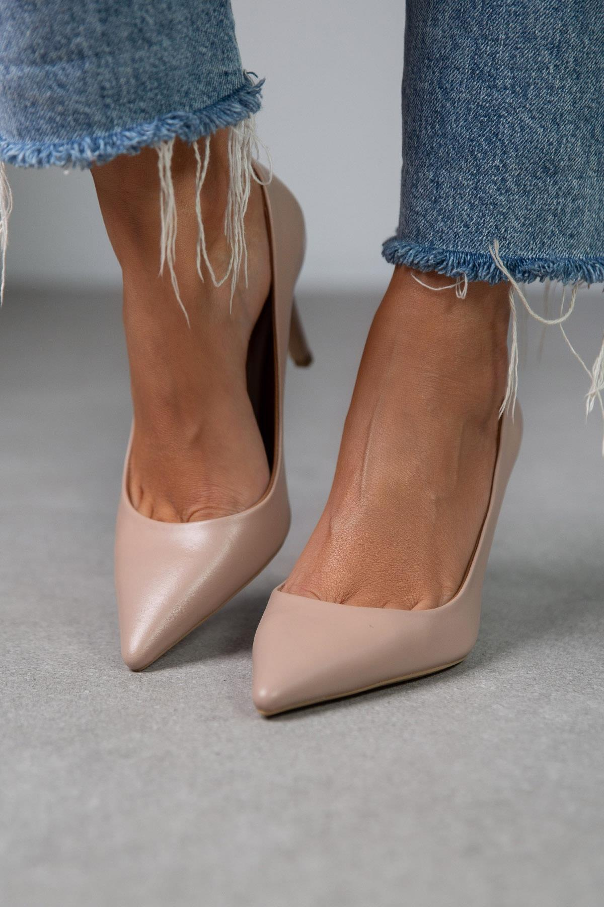 LARA TEN DERİ HAKİKİ DERİ STİLETTO TEN DERİ