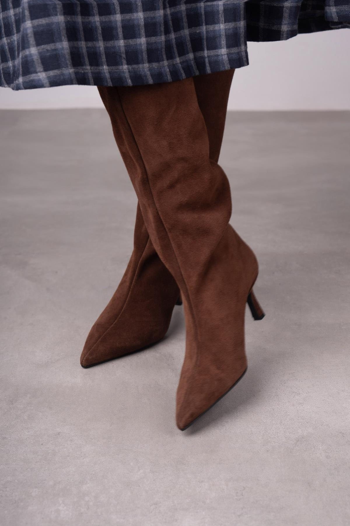 LİZA KAHVE SÜET ÇİZME KAHVE