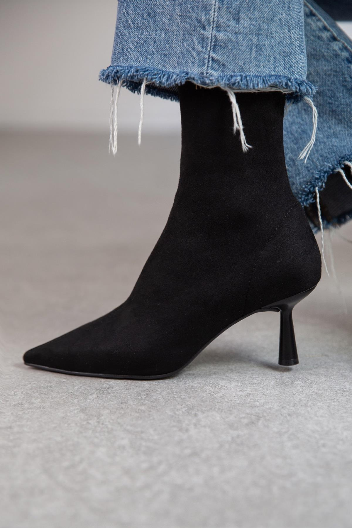 LOOK STREÇ SİYAH SÜET BOT SİYAH