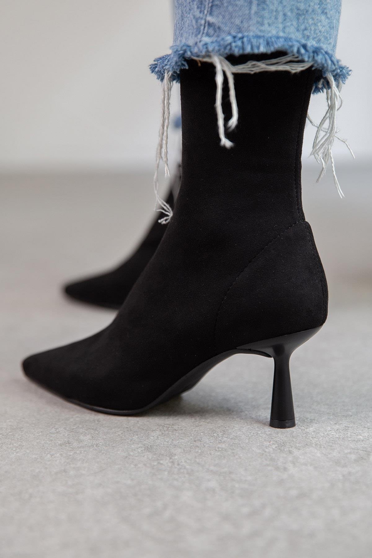 LOOK STREÇ SİYAH SÜET BOT SİYAH