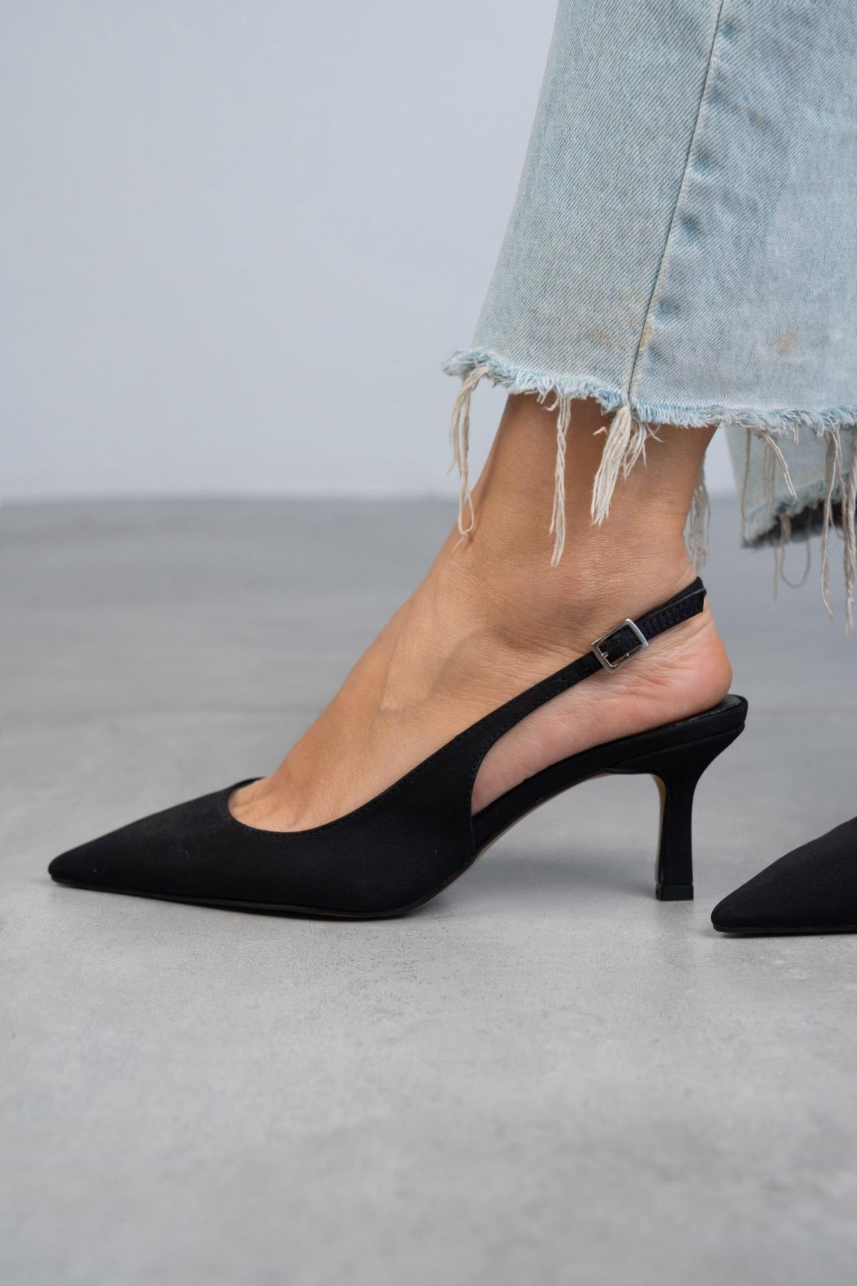 LOVE SİYAH MAT SATEN AYAKKABI SİYAH