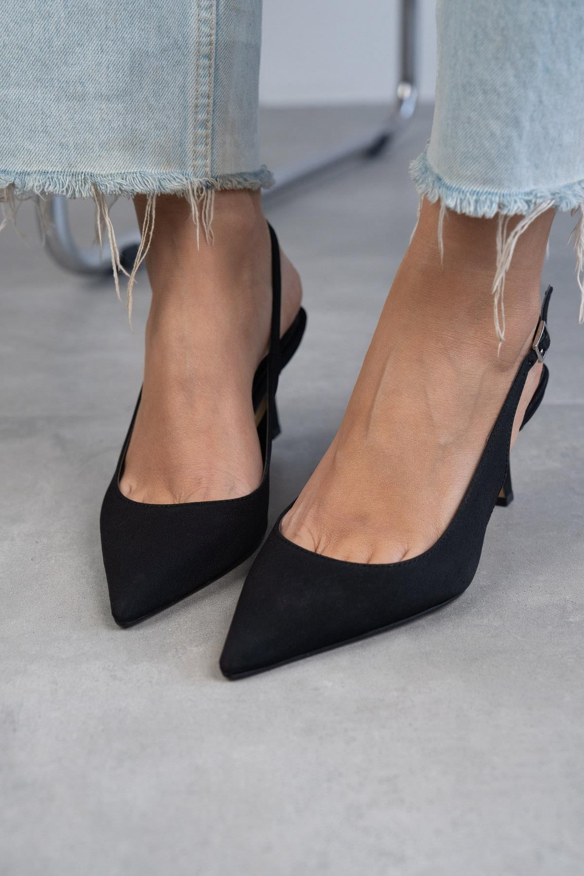 LOVE SİYAH MAT SATEN AYAKKABI SİYAH