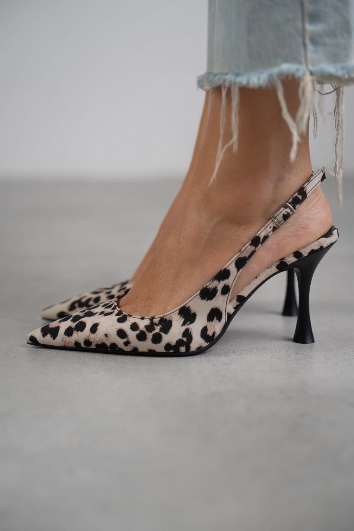 MİSS BEYAZ LEOPAR STİLETTO LEO