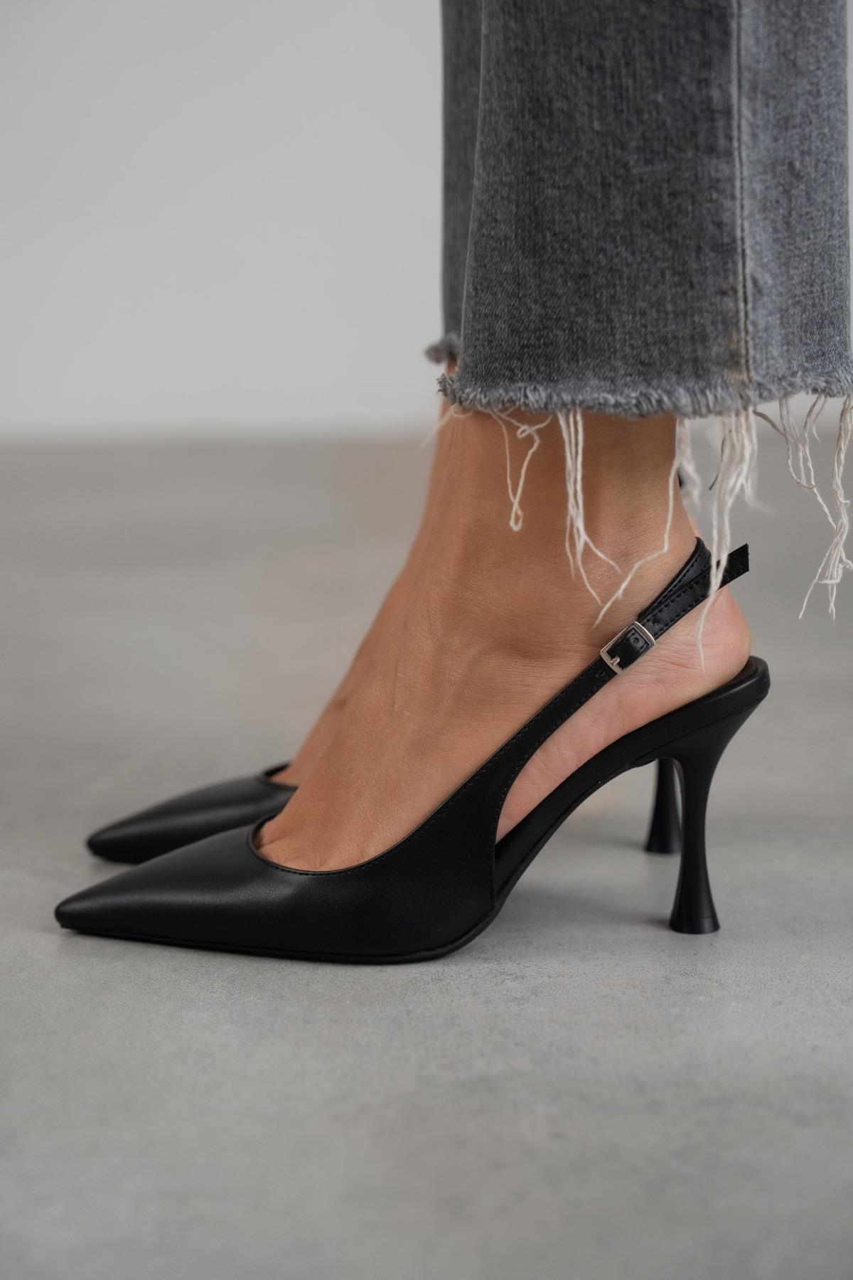 MİSS SİYAH DERİ STİLETTO SİYAH DERİ