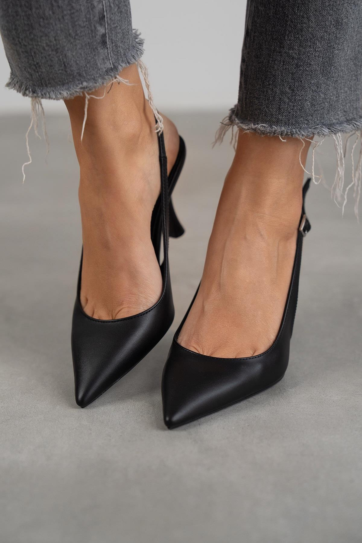 MİSS SİYAH DERİ STİLETTO SİYAH DERİ