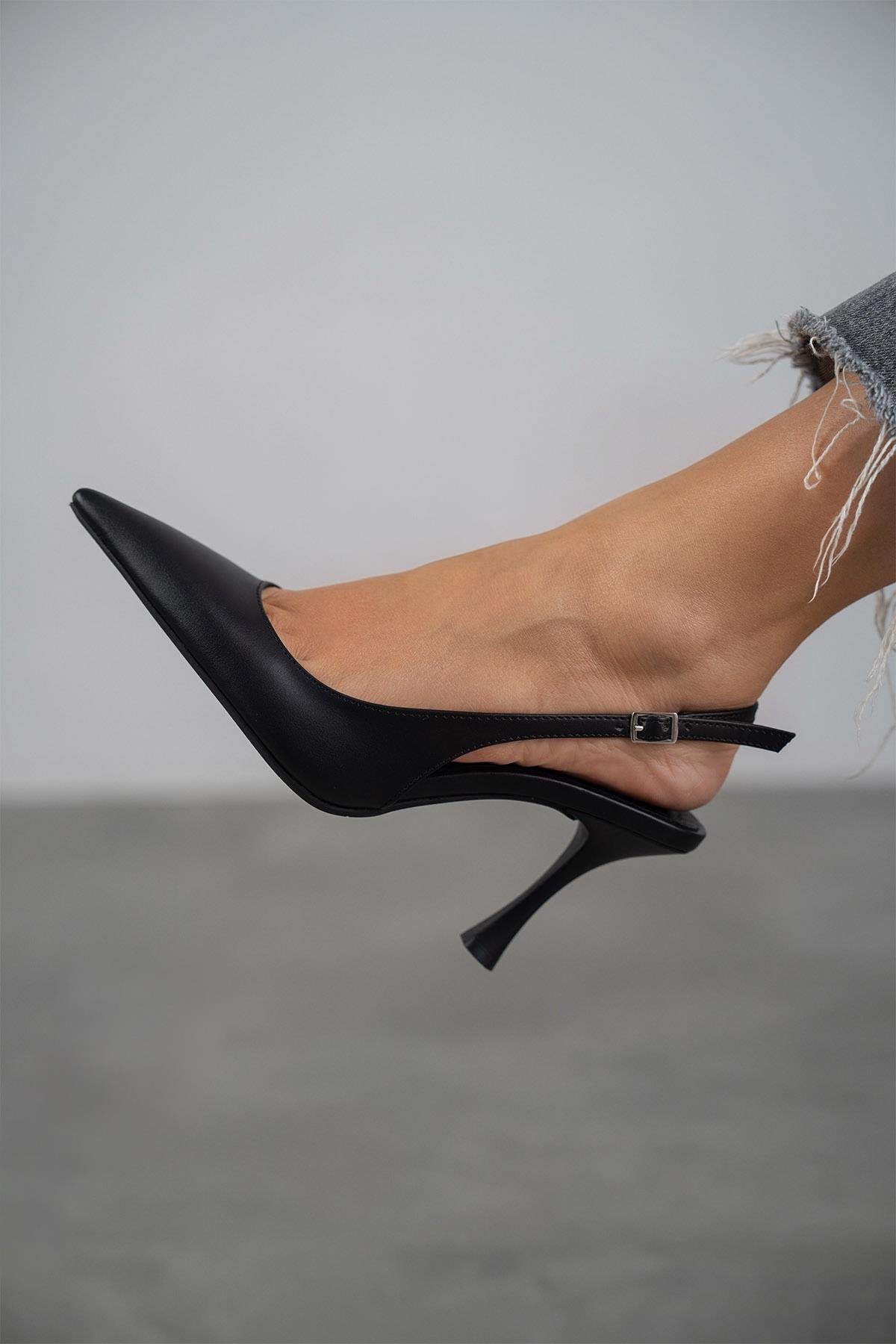 MİSS SİYAH DERİ STİLETTO SİYAH DERİ