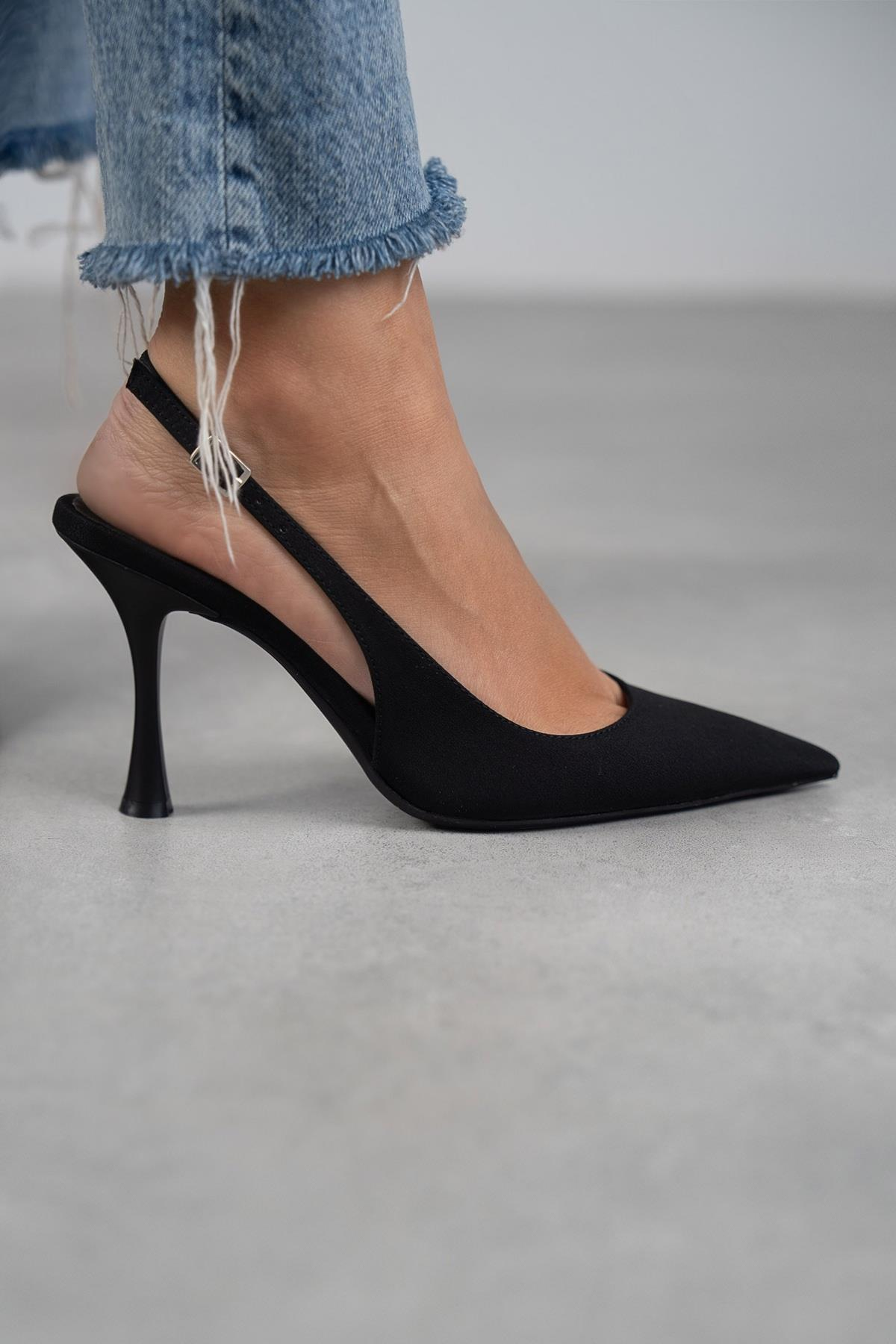 MİSS SİYAH MAT SATEN STİLETTO SİYAH